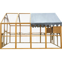 Outdoor Chicken Coop Designed for Multi-Pet Use, 110L x 75W, Waterproof Cover, Wire Mesh, Lockable Doors