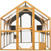 Outdoor Chicken Coop Designed for Multi-Pet Use, 110L x 75W, Waterproof Cover, Wire Mesh, Lockable Doors